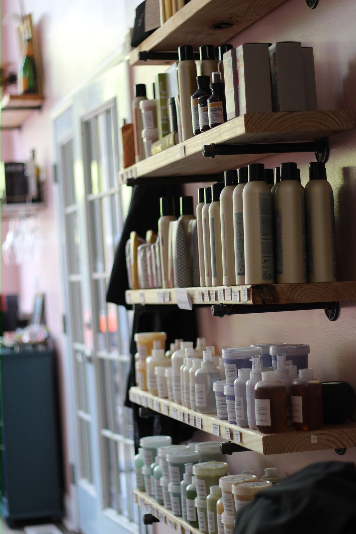 close up of salon retail wall